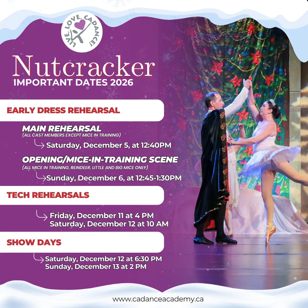Nutcracker important dates 2026