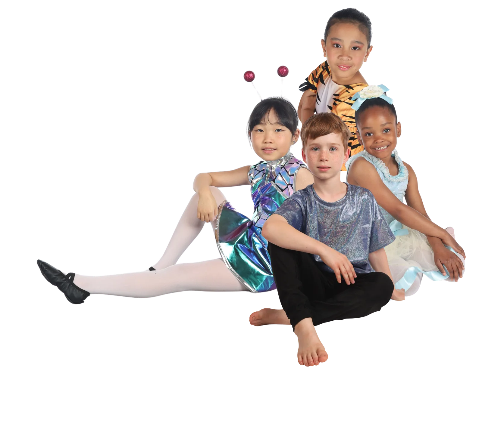 A group of Cadance dancers posing together in dancewear